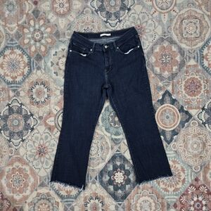 Levi's Dark Wash Cropped Frayed Hem Women’s 30 Jeans